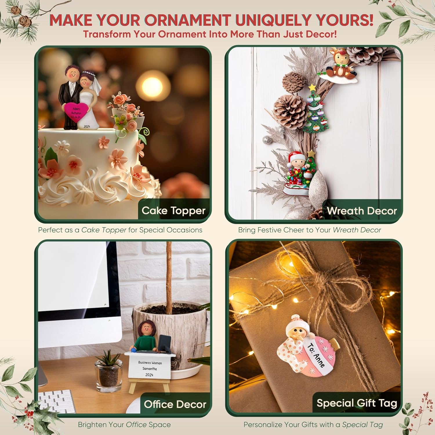 Personalized Dinosaur Christmas Ornament 2024