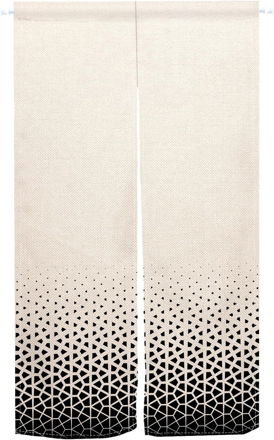 Leowefowa Japanese Noren Curtain with Abstract Geometric Patterns