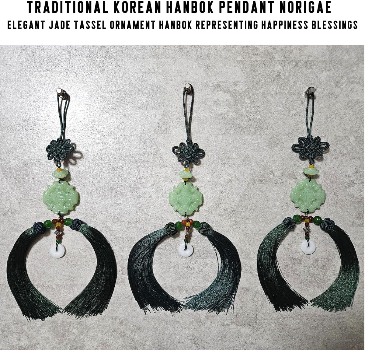 Traditional Korean Pendant Norigae Jade Tassel Ornament