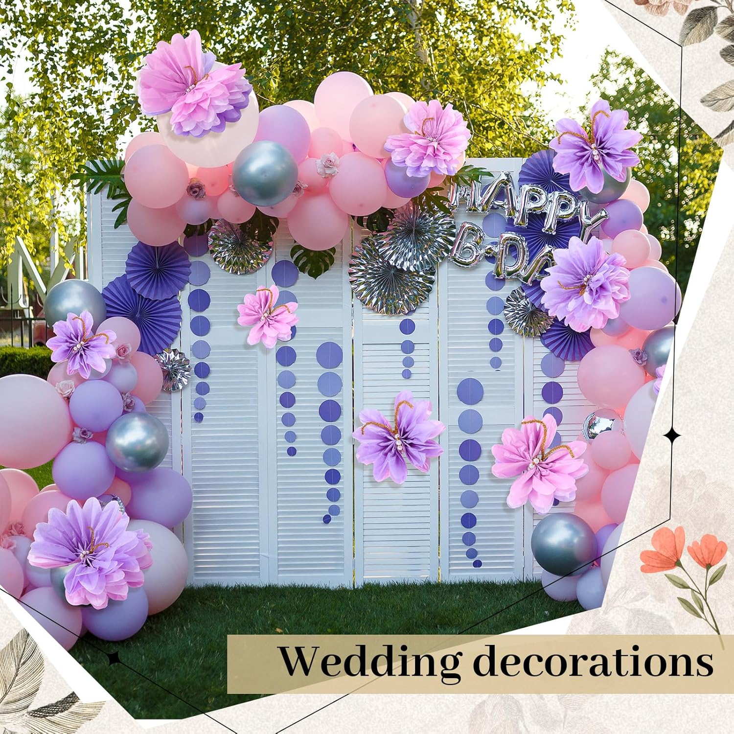 12 Pcs Purple Gradient 3D Hanging Butterfly Decorations