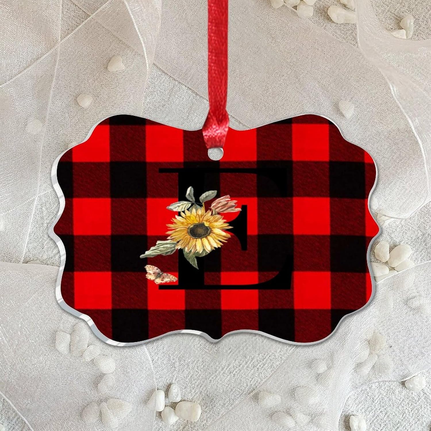 2023 Acrylic Christmas Ornament Black Monogram E