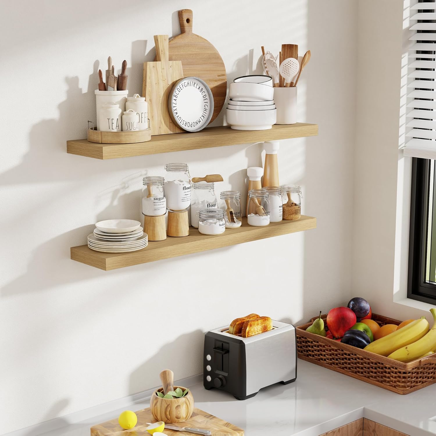 36 Inch Floating Shelves Set of 2 with Invisible Brackets