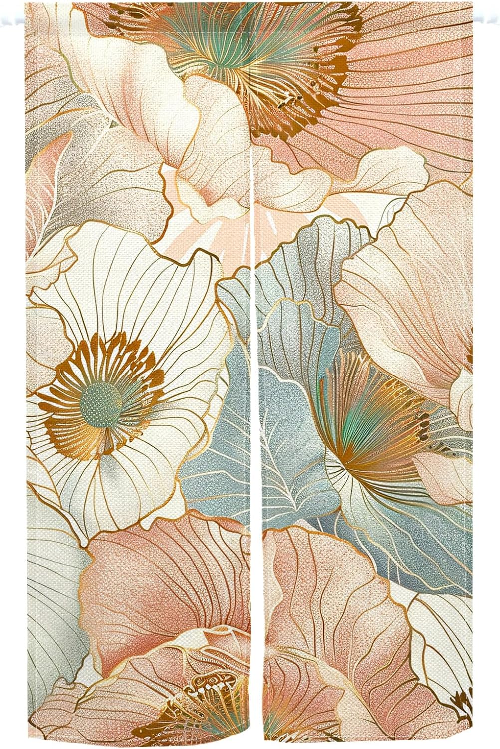 Leowefowa Boho Flower Doorway Curtain for Privacy