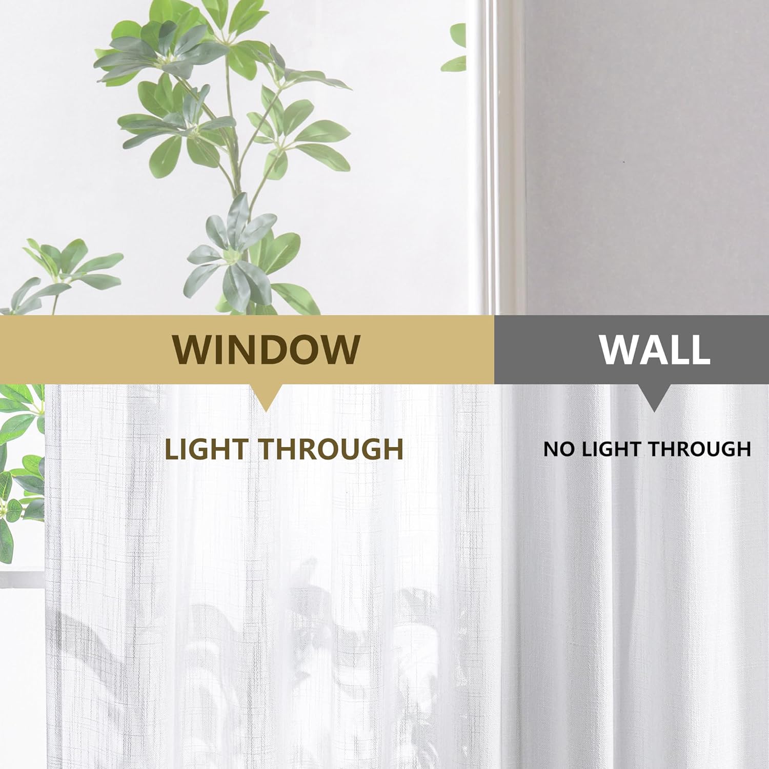 MYSKY HOME White Curtains 2 Panels Set 84 Inch Length