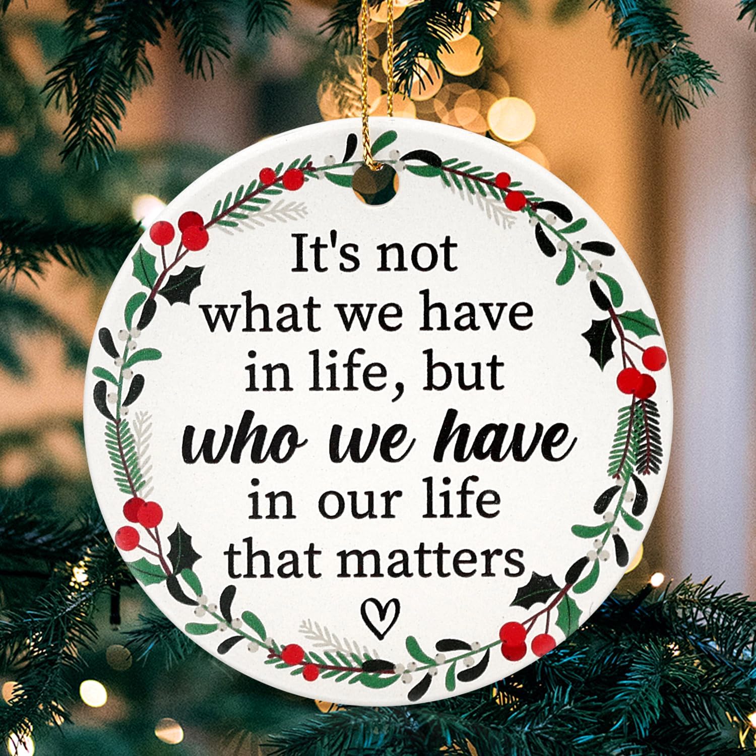 Deceram Mini Ceramic Christmas Ornaments for Friends Family