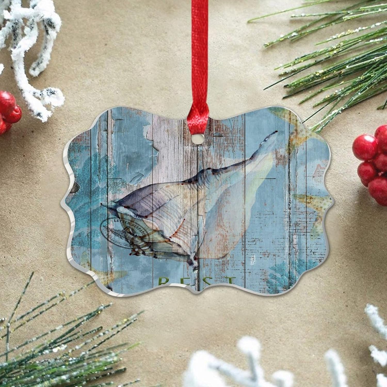 3 Inch Acrylic Christmas Ornaments Nautical Theme