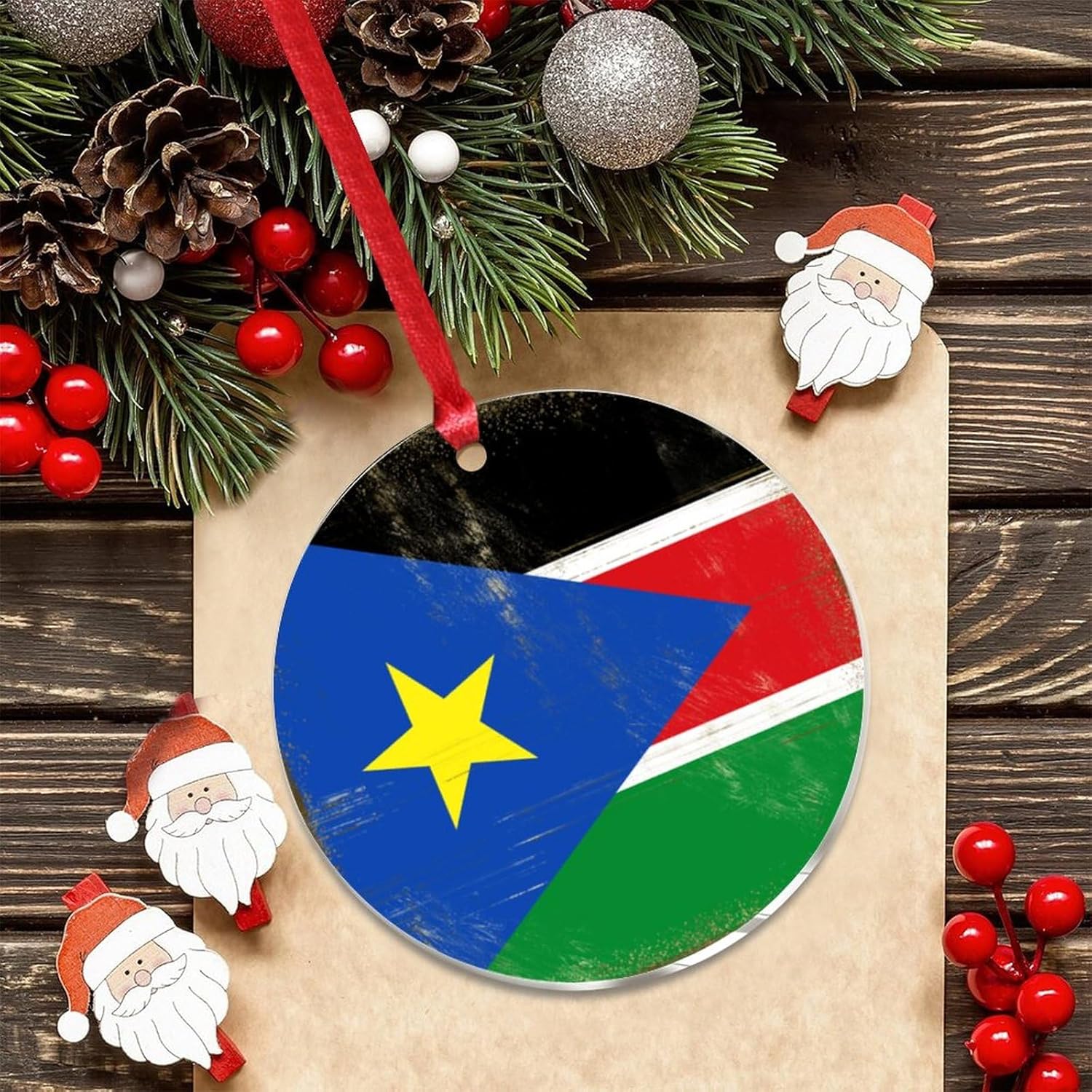 3 Inch Clear Acrylic Christmas Ornaments 2023 Flag Heroes Series
