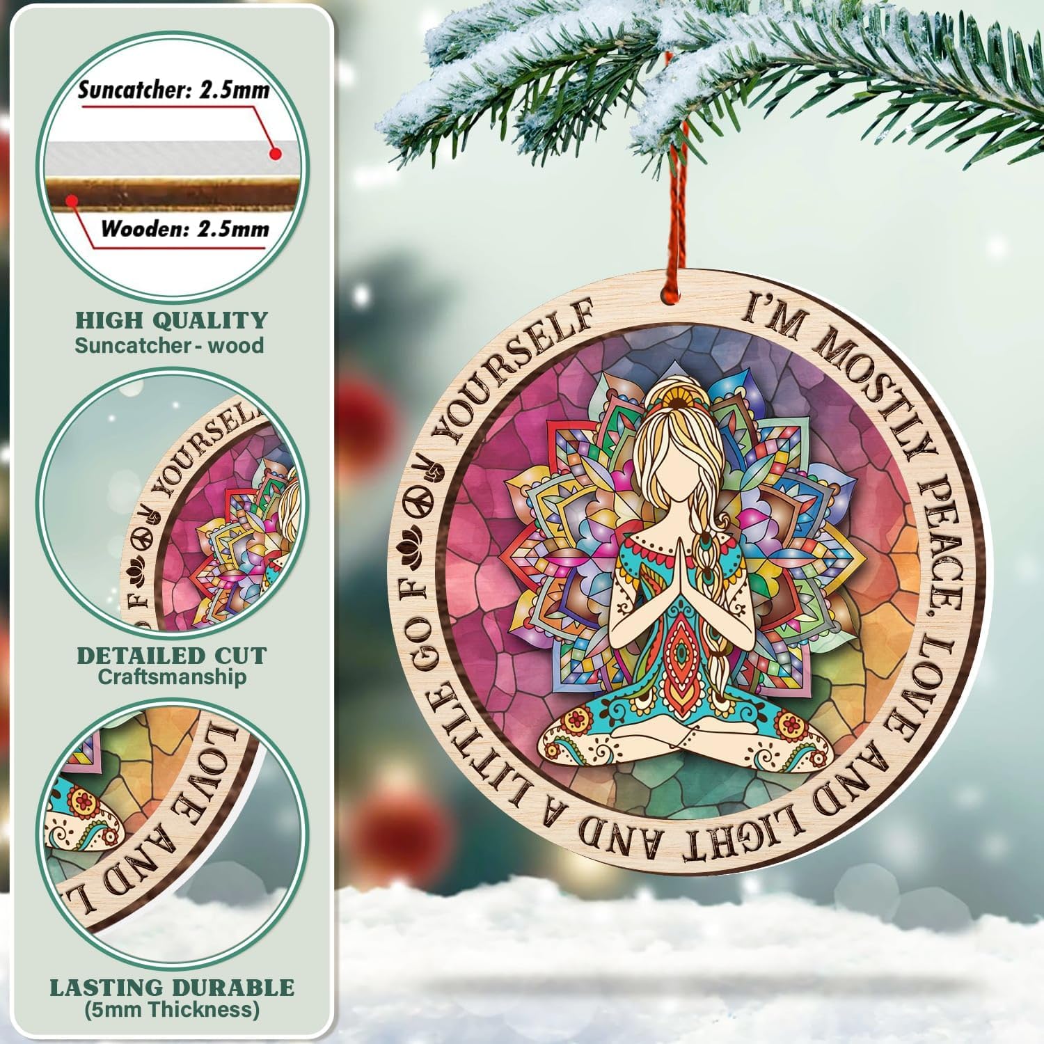 Namaste Yoga Ornament for Christmas Tree 2024