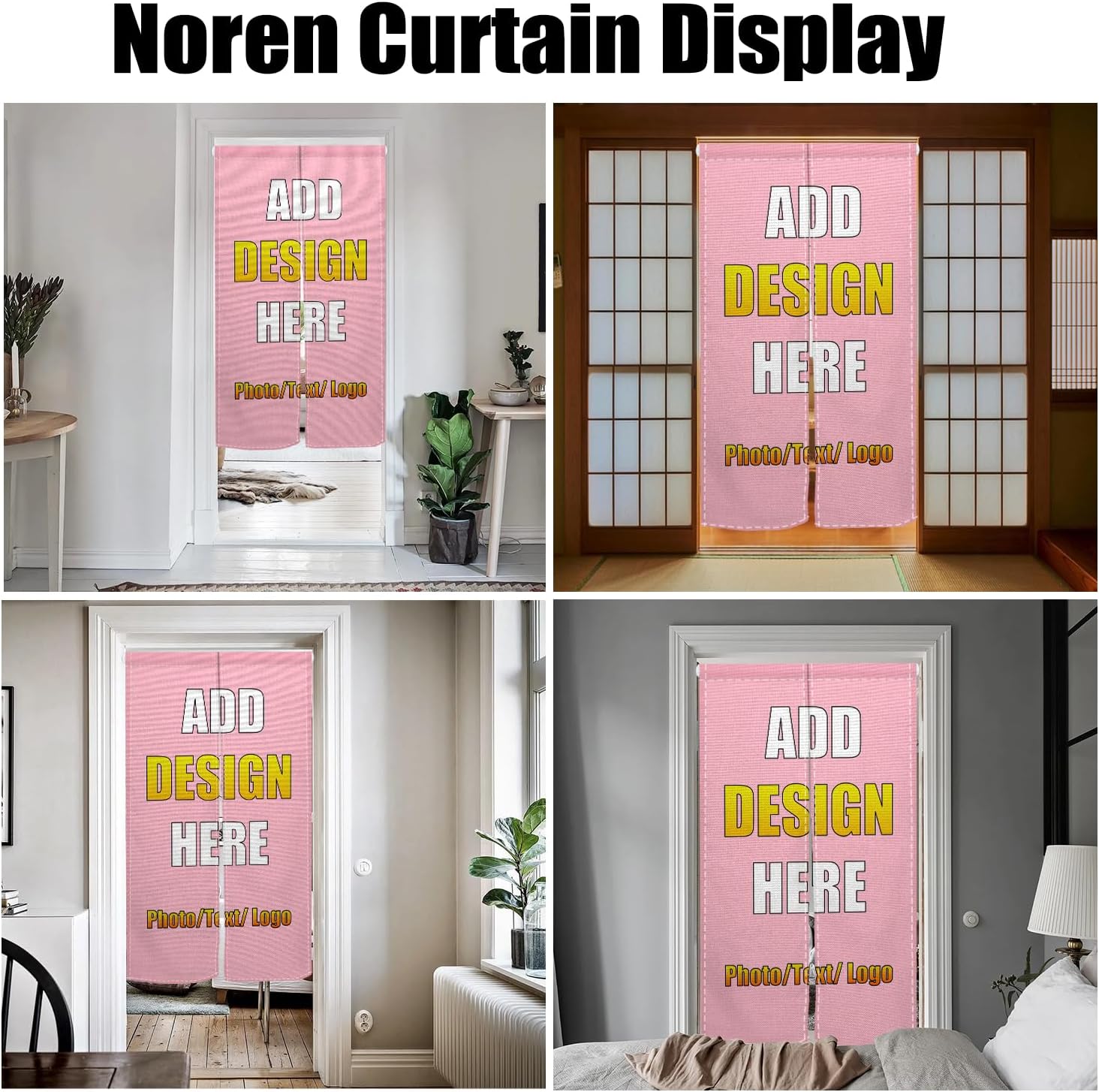 Custom Japanese Noren Curtain Double Sided for Door Divider