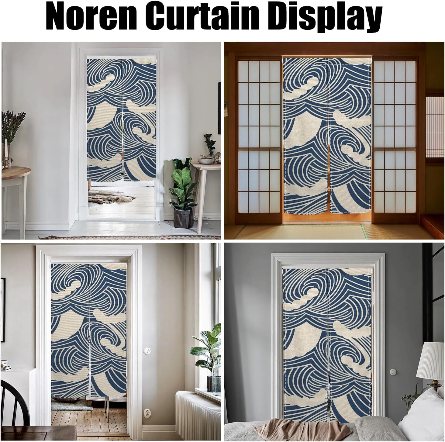 Traditional Japanese Noren Door Curtain for Living Room and Kitchen