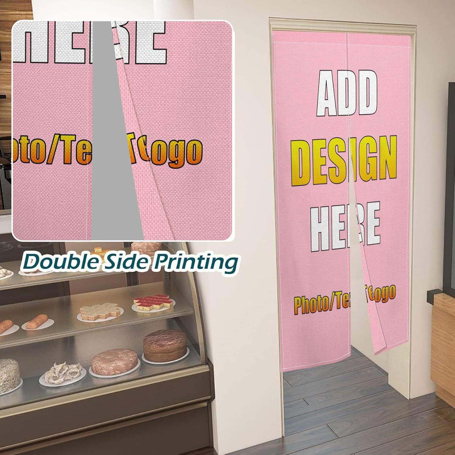 Custom Japanese Noren Curtain Double Sided for Door Divider