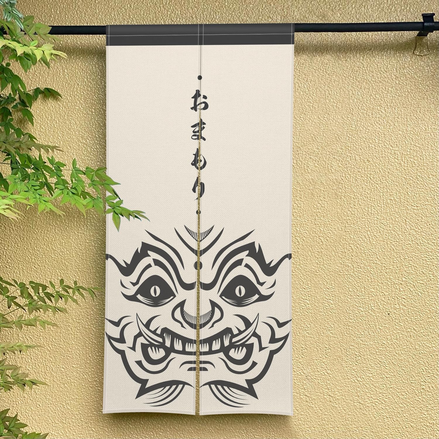 Traditional Japanese Noren Door Curtain with Funny Print