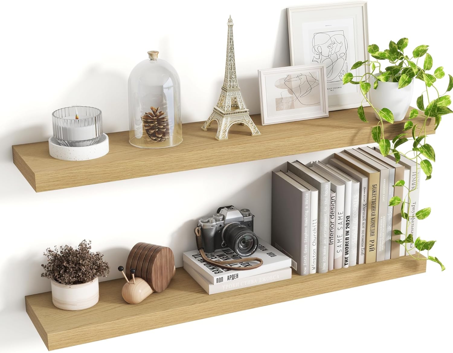 36 Inch Floating Shelves Set of 2 with Invisible Brackets