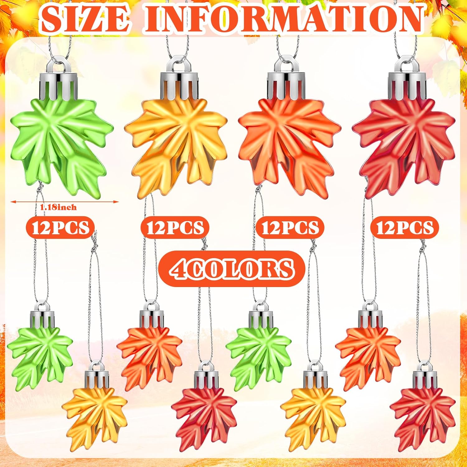 Zeyune Fall Maple Leaf Hanging Ornaments for Thanksgiving
