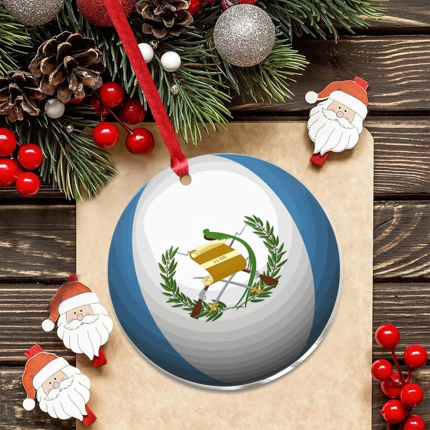 3 Inch Acrylic Christmas Ornaments 2024 Country Flag Decor