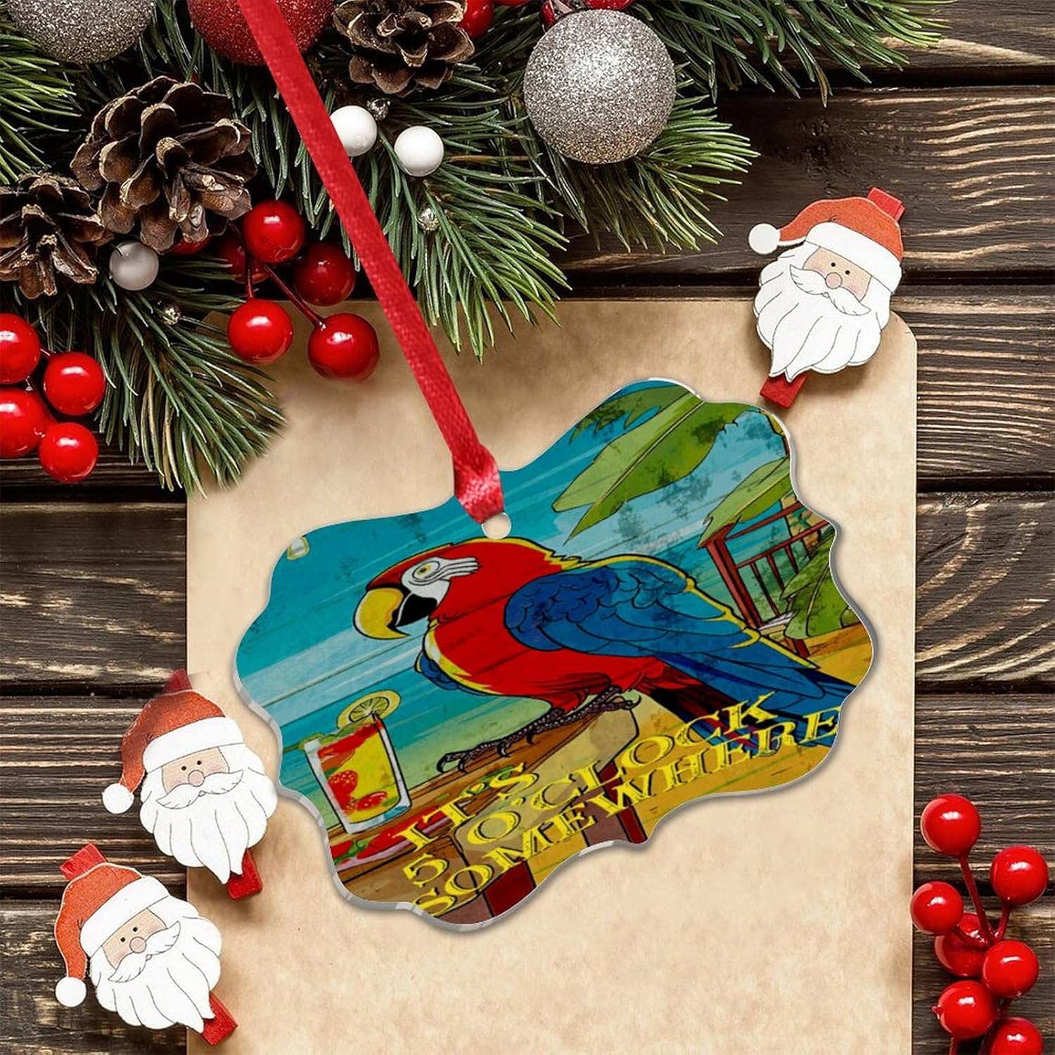 3 Inch Acrylic Christmas Ornaments 2024 Unique Decorative Baubles