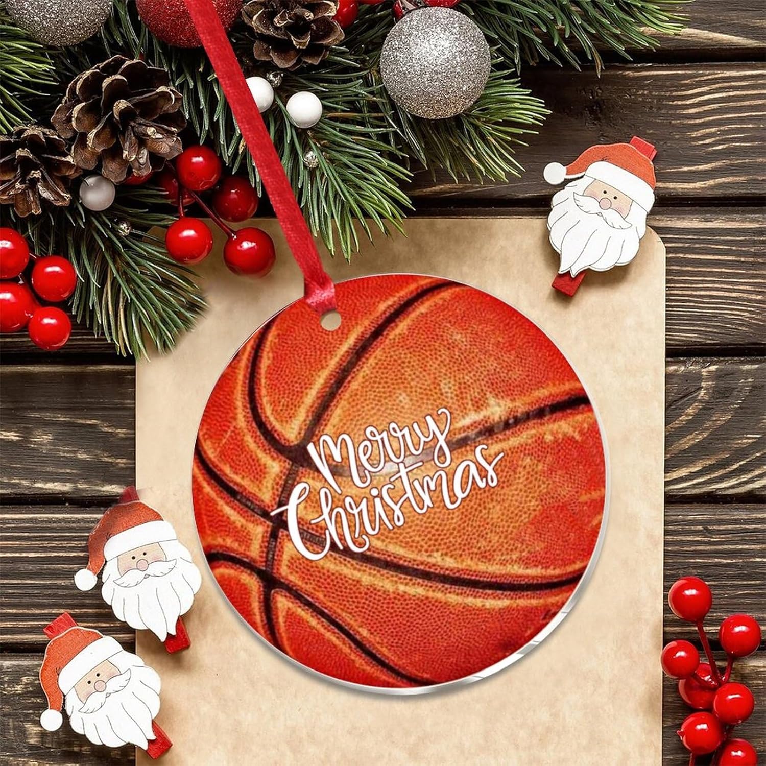 3 Inch Clear Acrylic Christmas Ornaments 2023 Baseball Football Decor