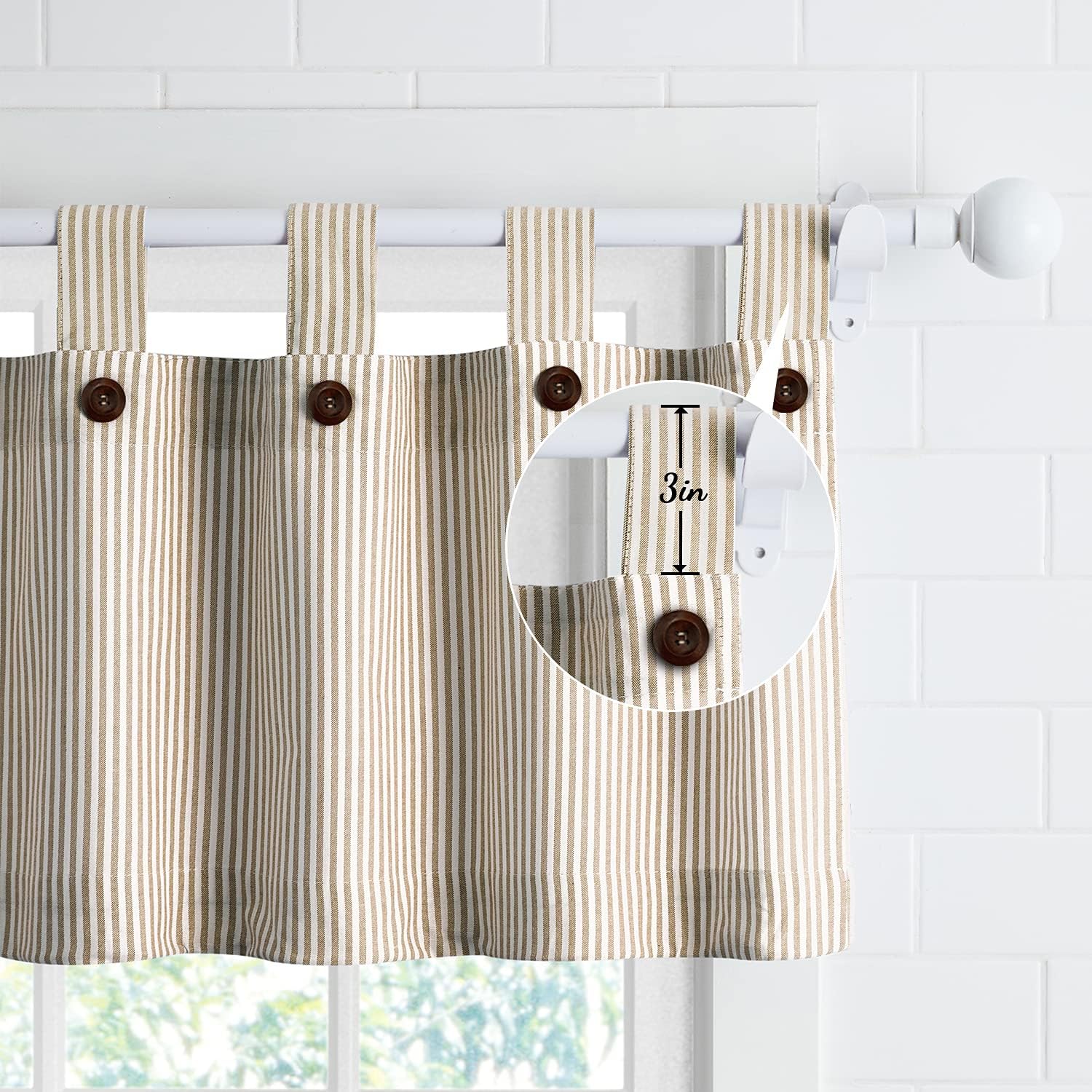 July Joy 3-Piece Cotton Tier Curtains with Valance
