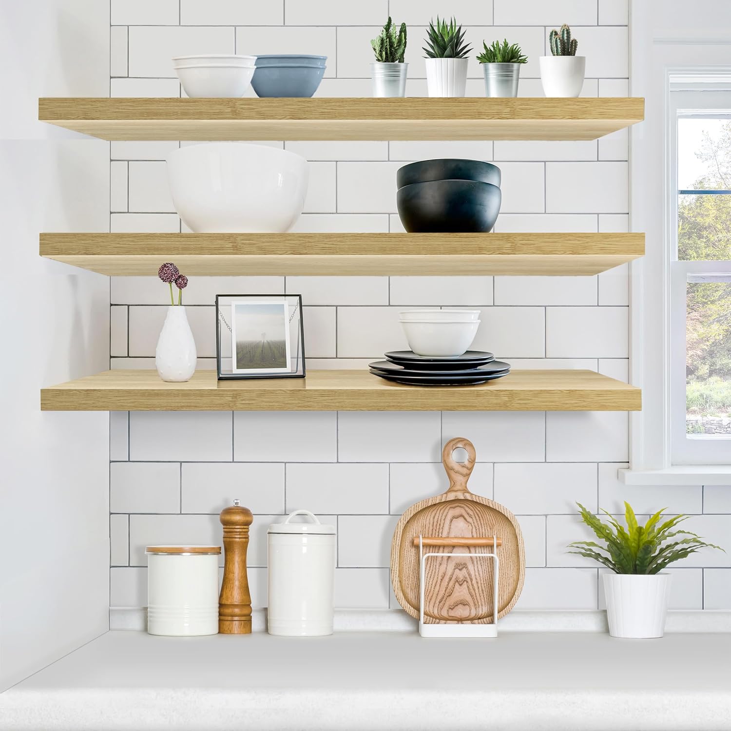 Sorbus Floating Shelves 48 Inch Wall Mounted Book Storage 3 Pack