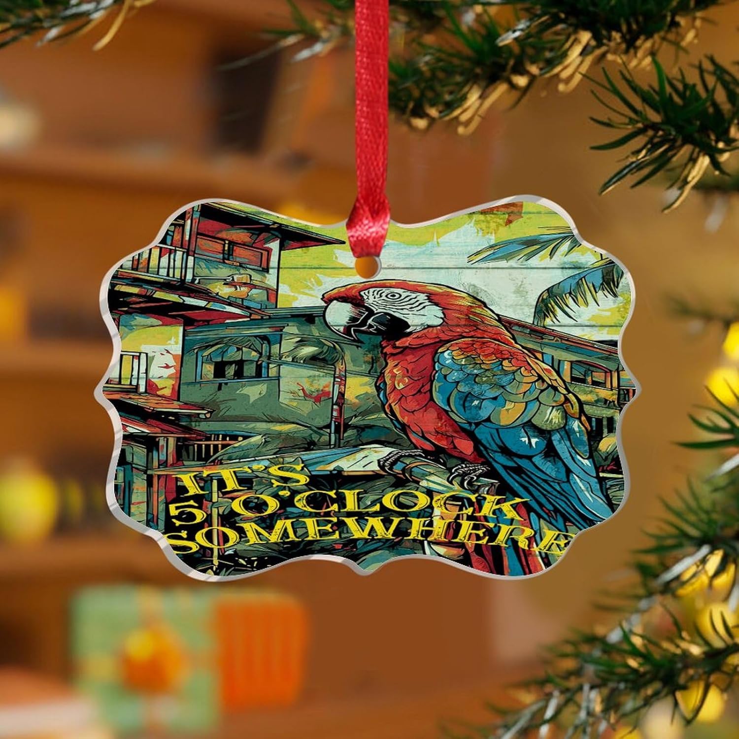 3 Acrylic Christmas Ornaments 2024 Funny Hanging Baubles Decoratives