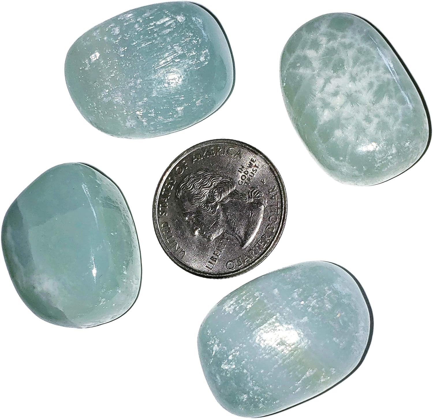 1pc Pistachio Green Calcite Tumbled Healing Crystal from Turkey