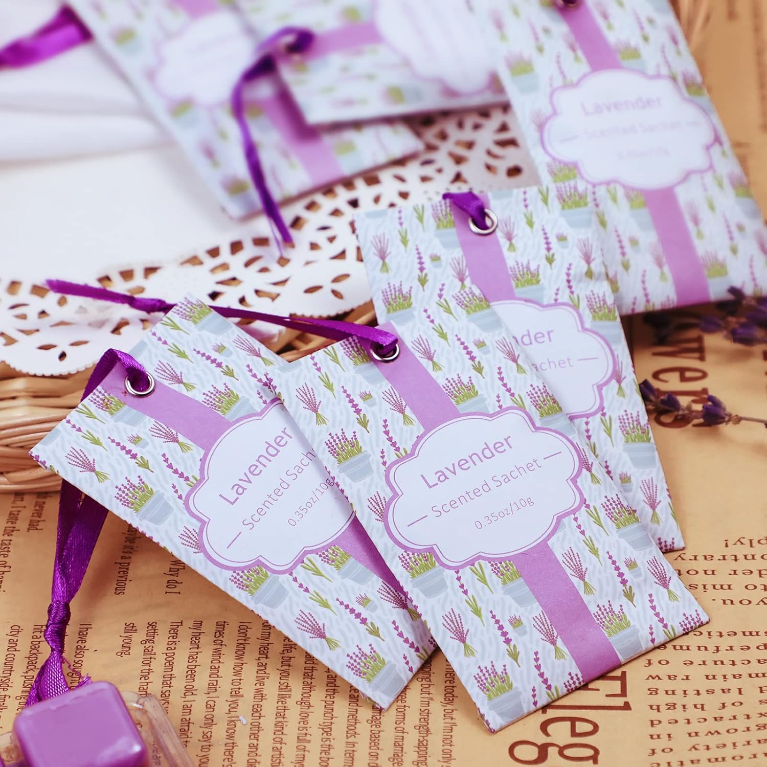 SCENTORINI Lavender Sachets Pack of 14 for Closets and Drawers