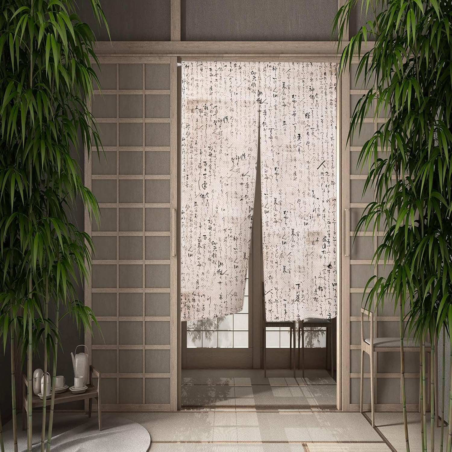 Leowefowa Japanese Door Curtain Noren Style Decor
