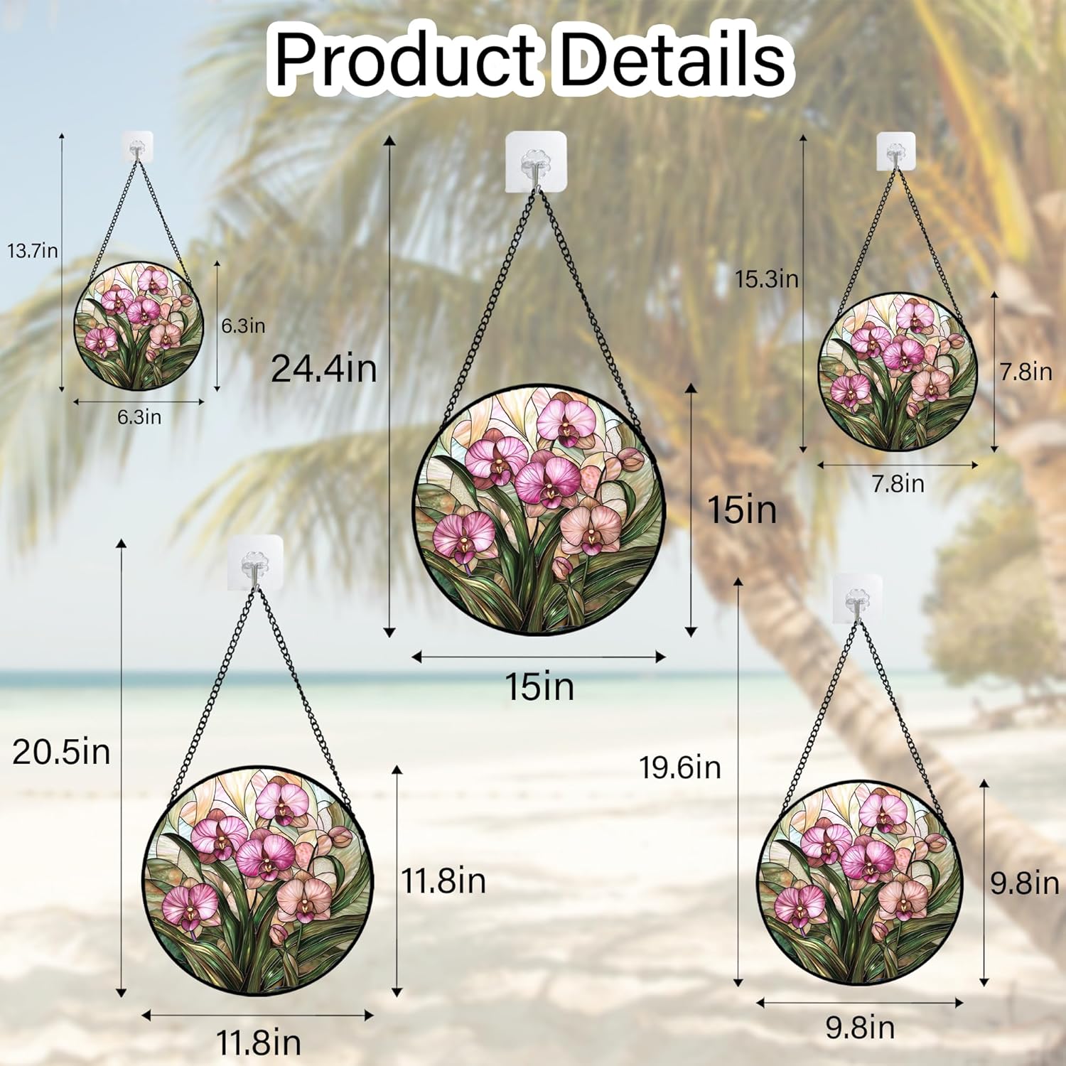Pink Phalaenopsis Orchid Sun Catcher Hanging for Home Decor