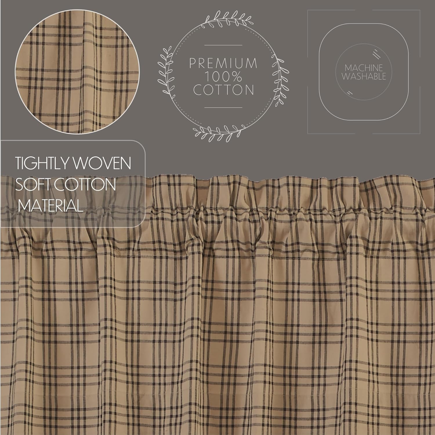 VHC Brands Farmhouse Prairie Panel Curtains
