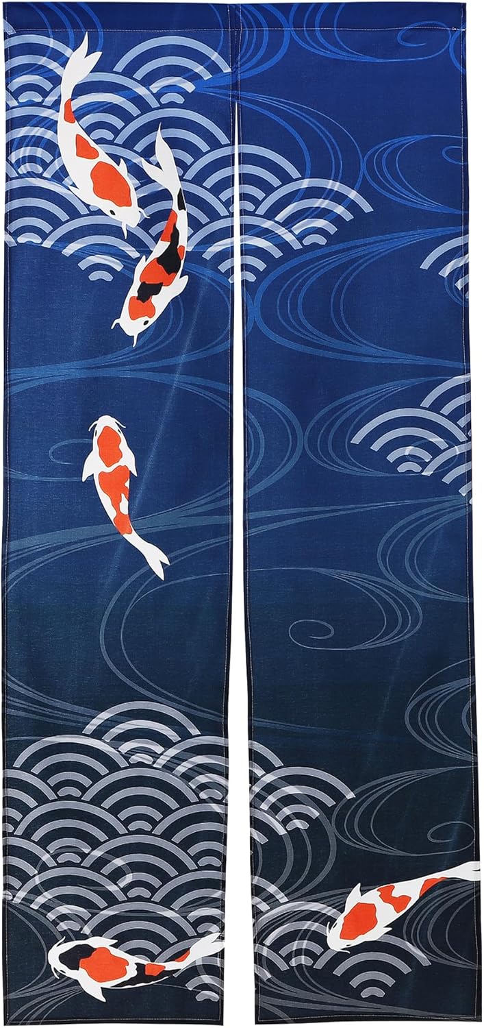 nextdesign Noren Doorway Curtain with Nishikigoi Carp Pattern