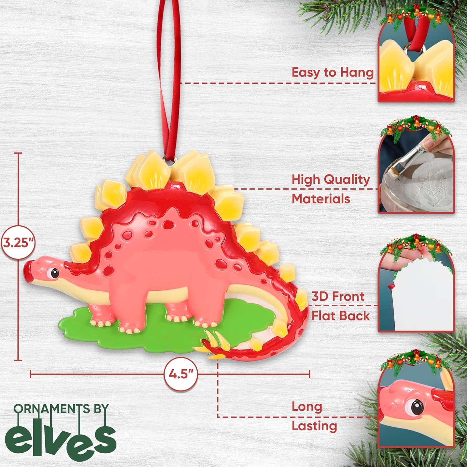 Personalized Dinosaur Christmas Ornament 2024