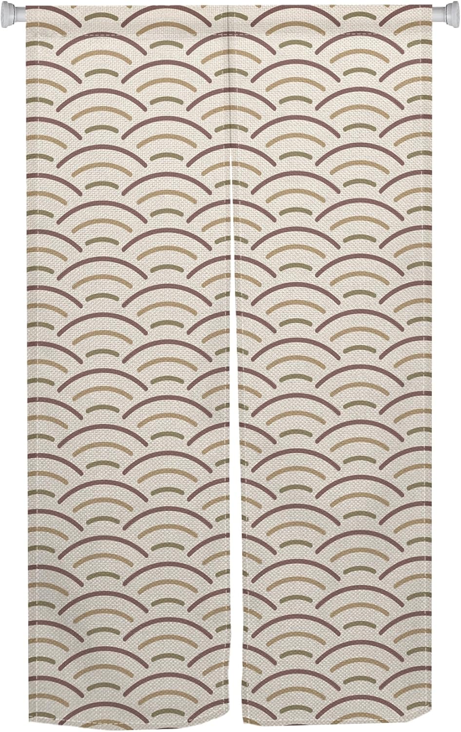 Japanese Noren Door Curtain with Wave Pattern