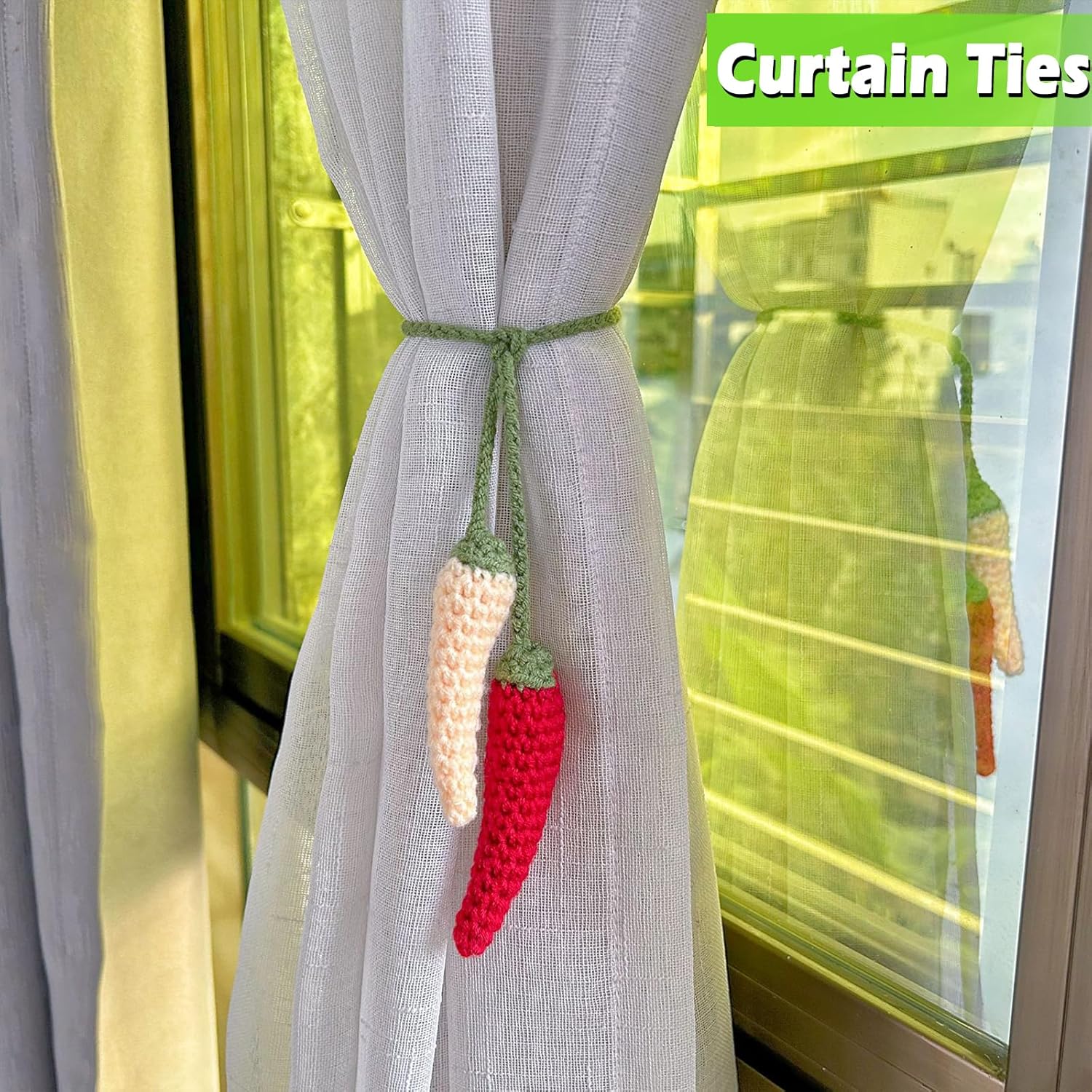 Motaney Crochet Chili Pepper Car Hanging Ornament