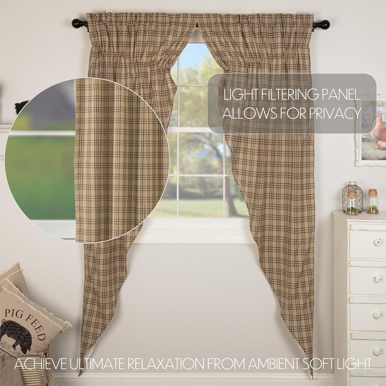 VHC Brands Farmhouse Prairie Panel Curtains