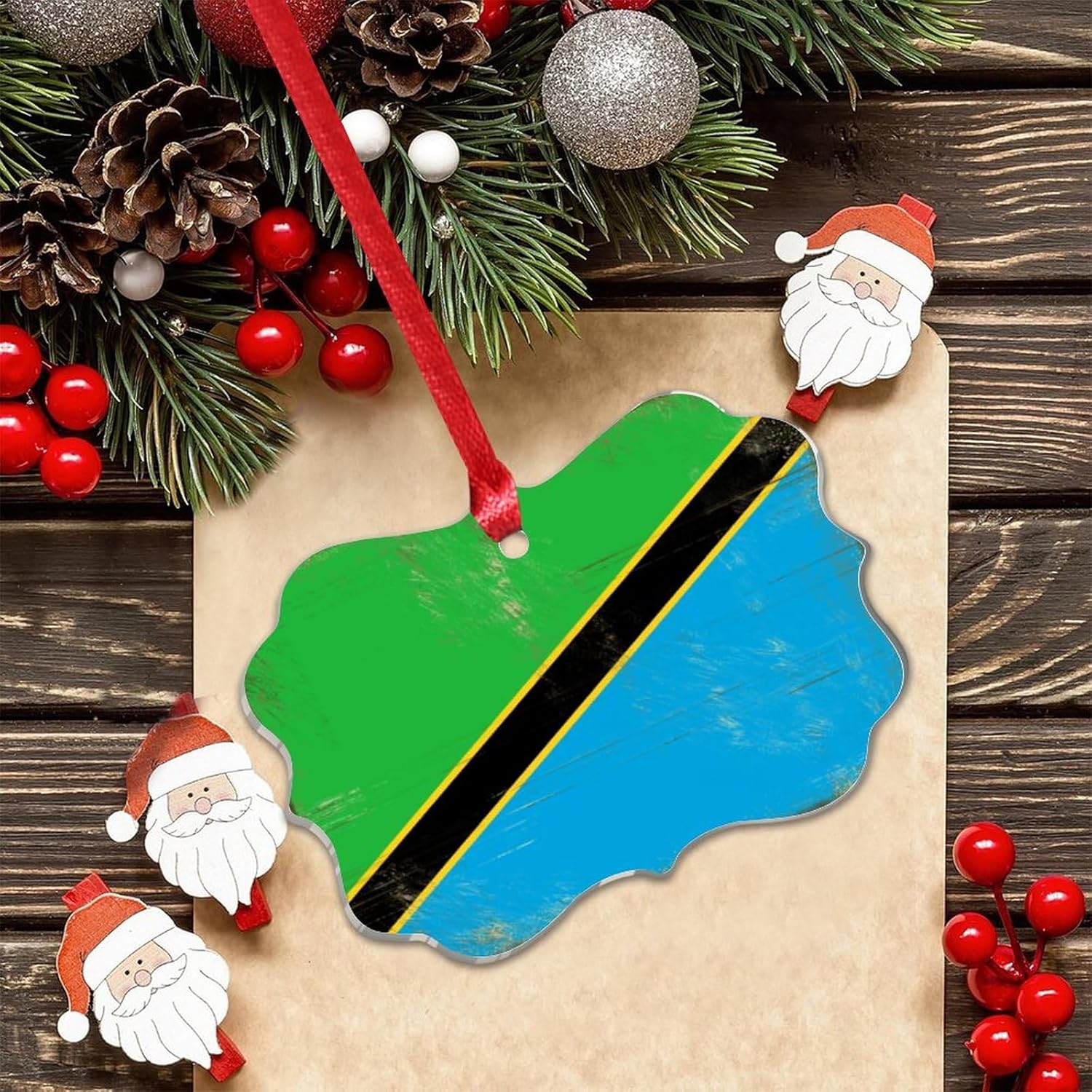3 Inch Clear Acrylic Christmas Ornaments 2023 Tanzania Decor