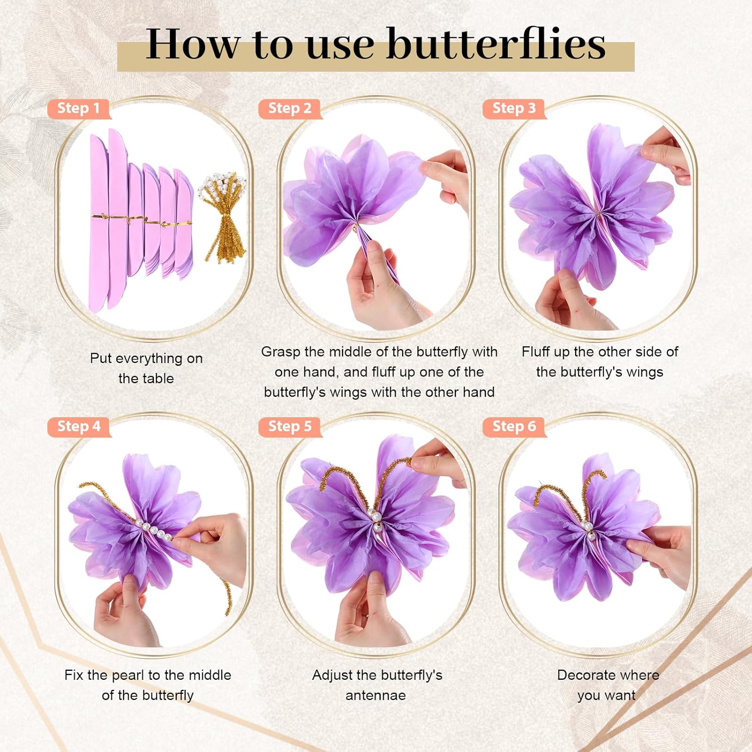 12 Pcs Purple Gradient 3D Hanging Butterfly Decorations