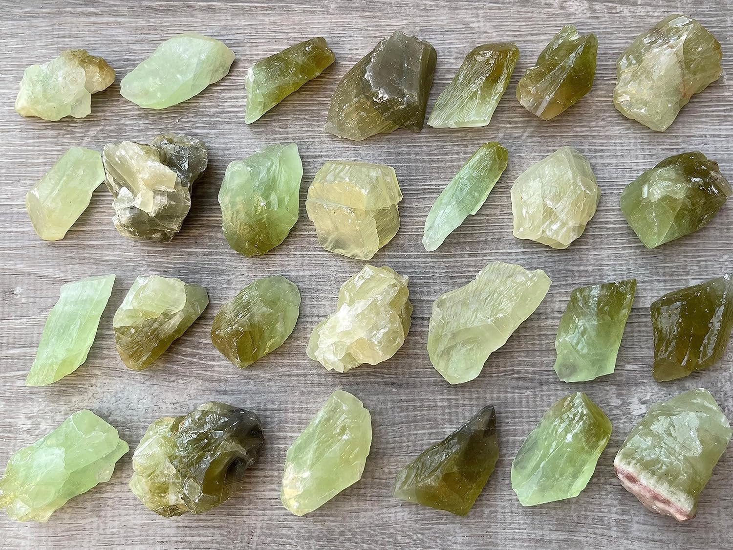 3 Pcs Green Calcite Rough Natural Stones for Lapidary and Meditation