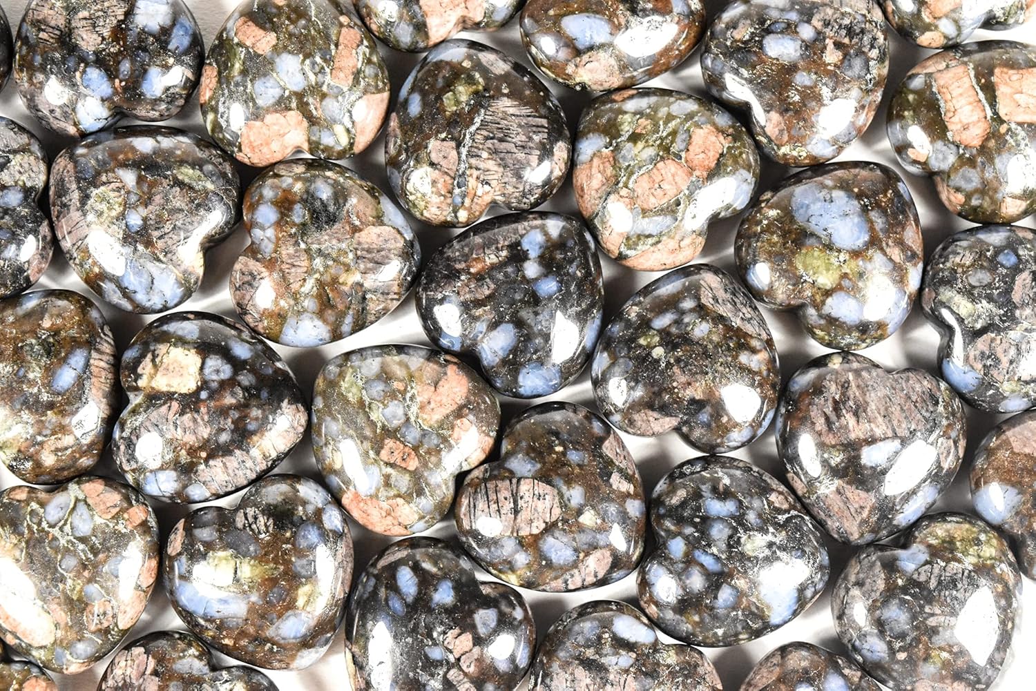 HQRP Crystal Heart Stone Collection