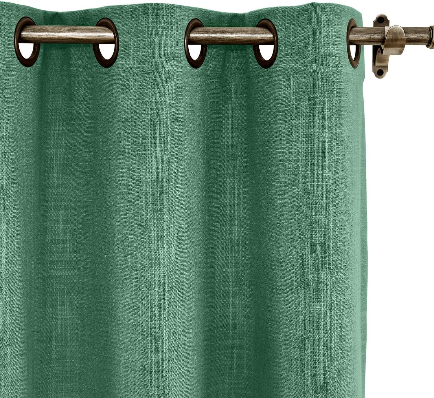 ChadMade 50W x 84L Peacock Faux Linen Curtain with Blackout Lining
