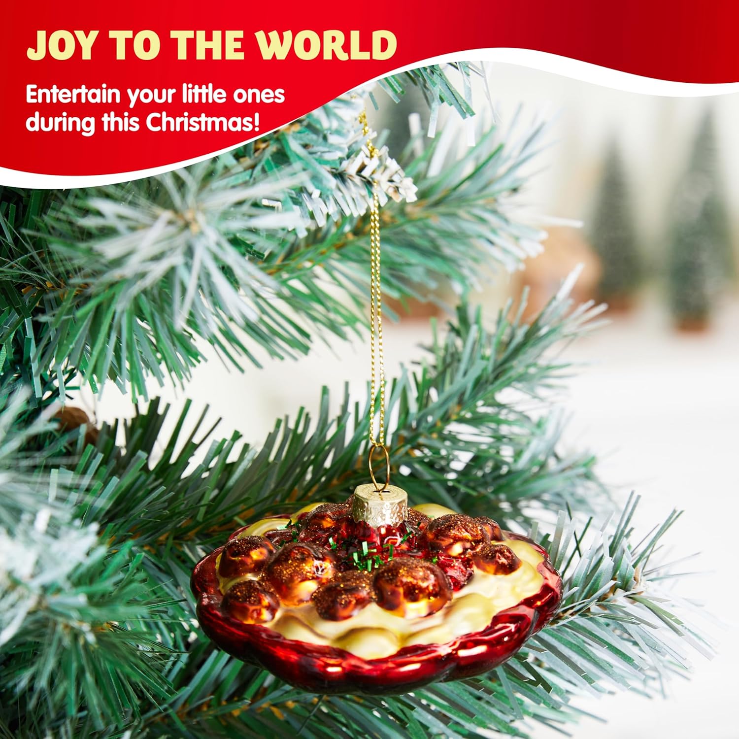 Joiedomi Christmas Meatball Spaghetti Glass Ornament