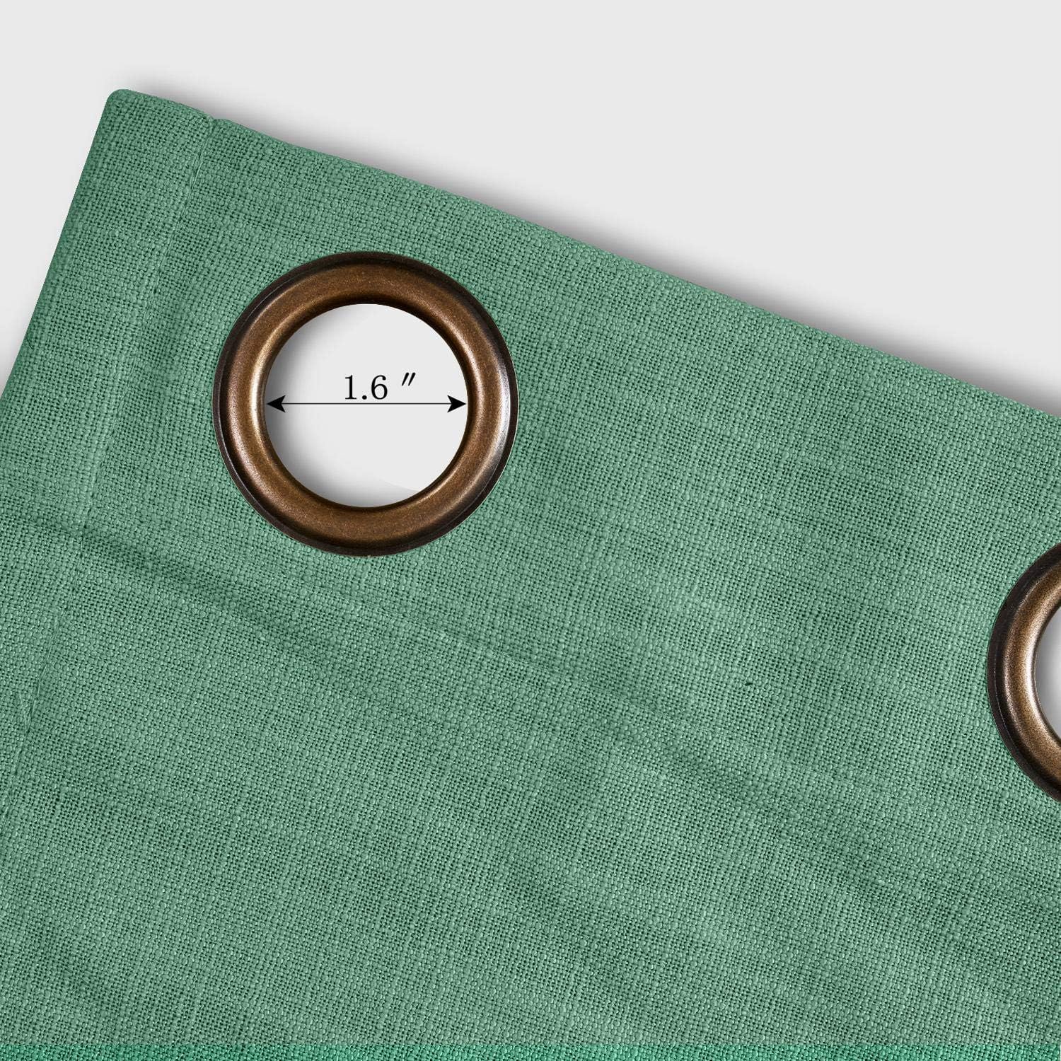ChadMade 50W x 84L Peacock Faux Linen Curtain with Blackout Lining