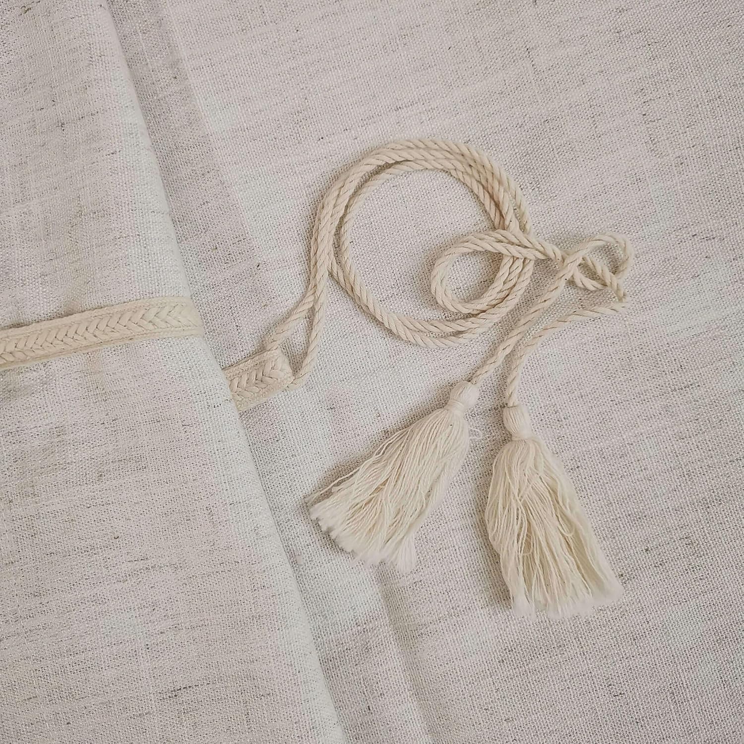 Japanese Linen Door Curtain with Tie-Backs