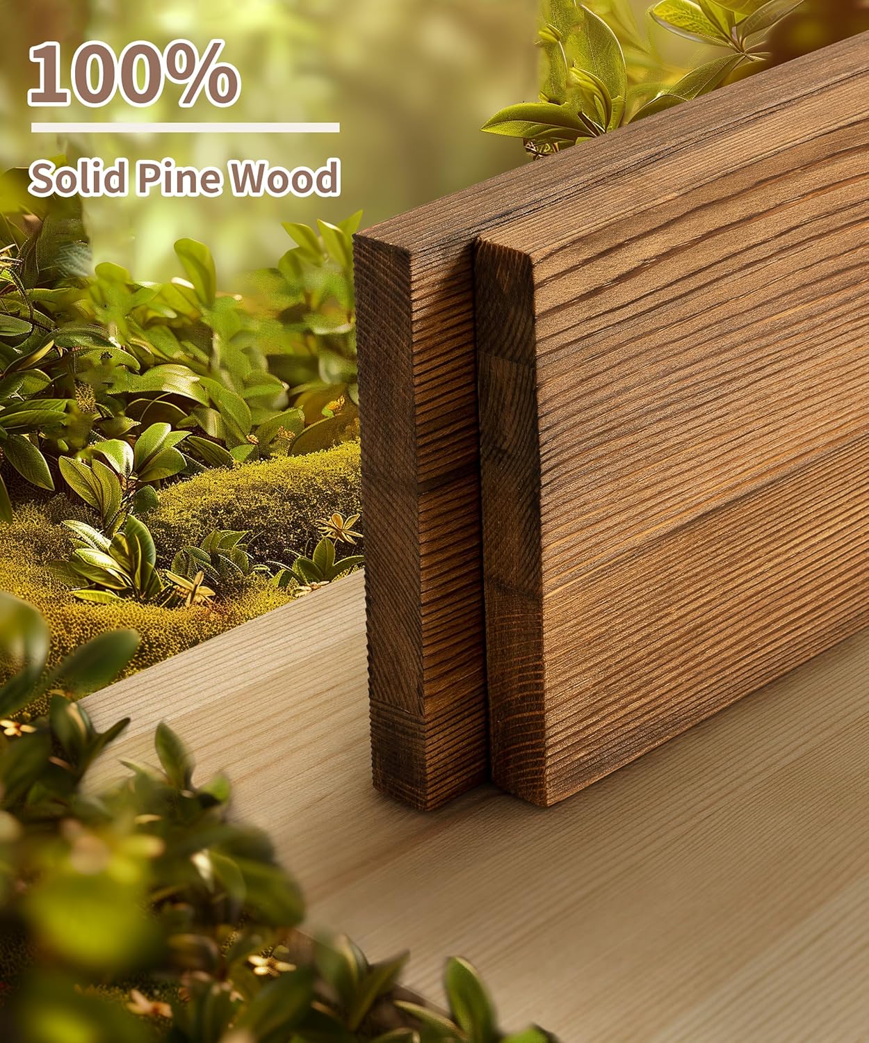 Gronda 24 Inch Rustic Pine Floating Shelves Set of 2