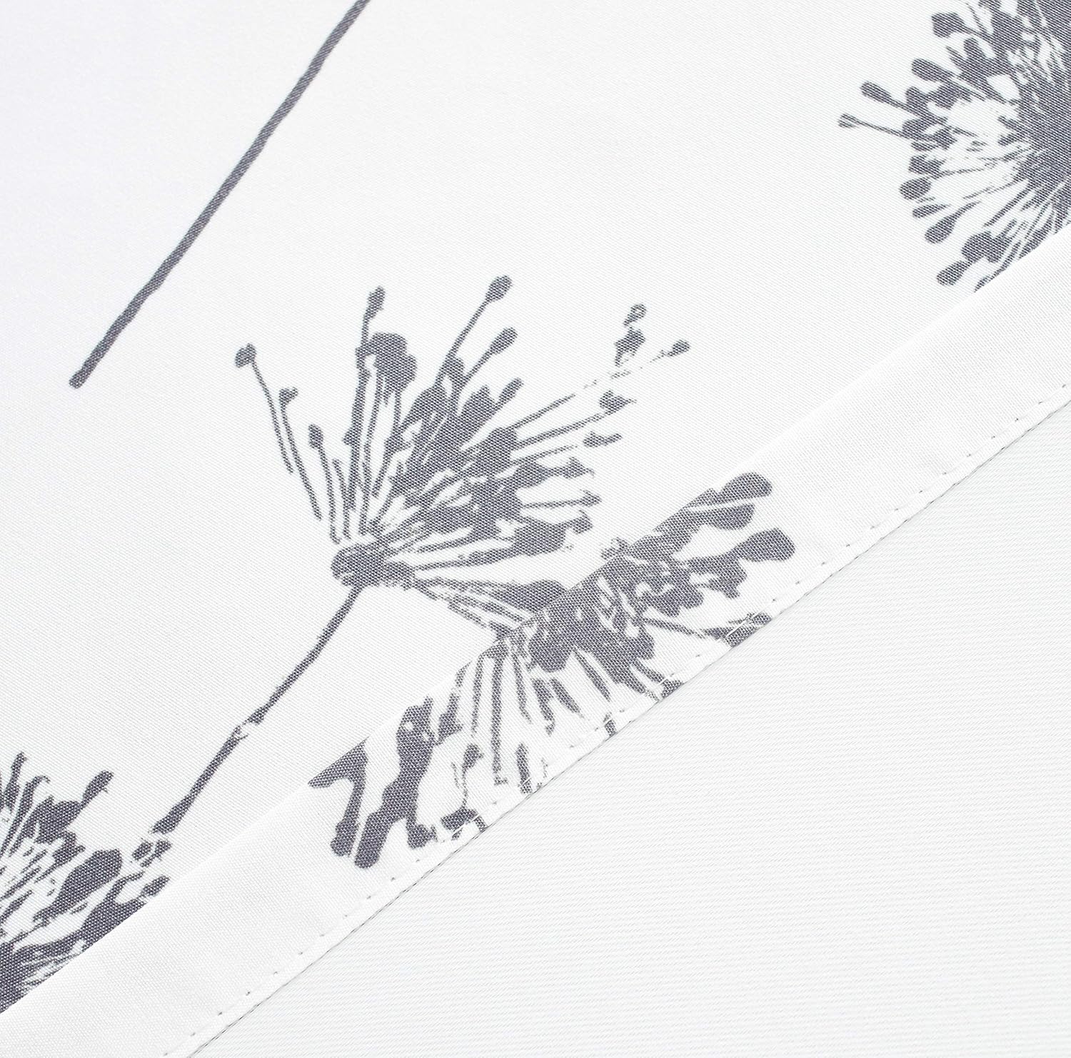 DriftAway Dandelion Floral Door Curtain 25x72 with Header Gray