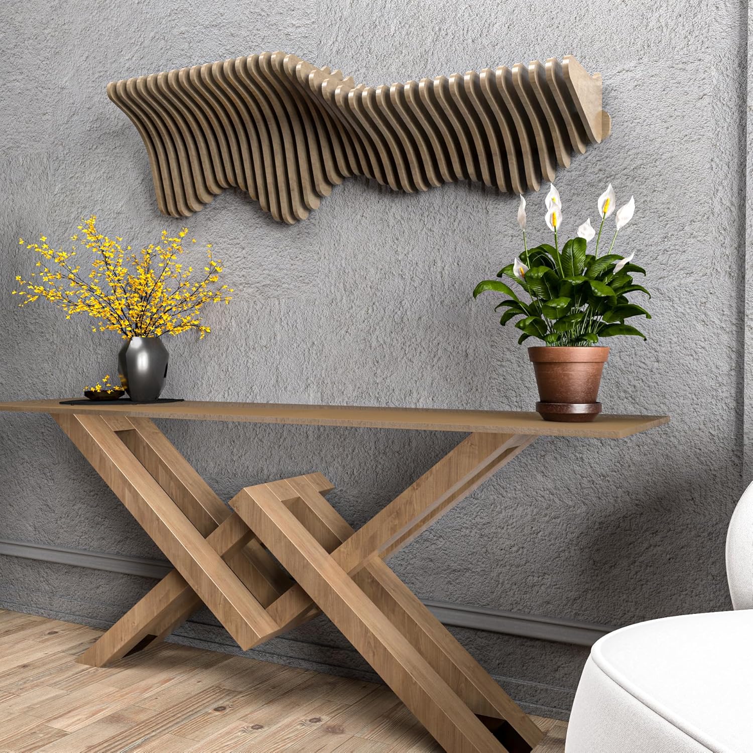 Batamex Parametric 36 Inch Floating Shelf TV Unit