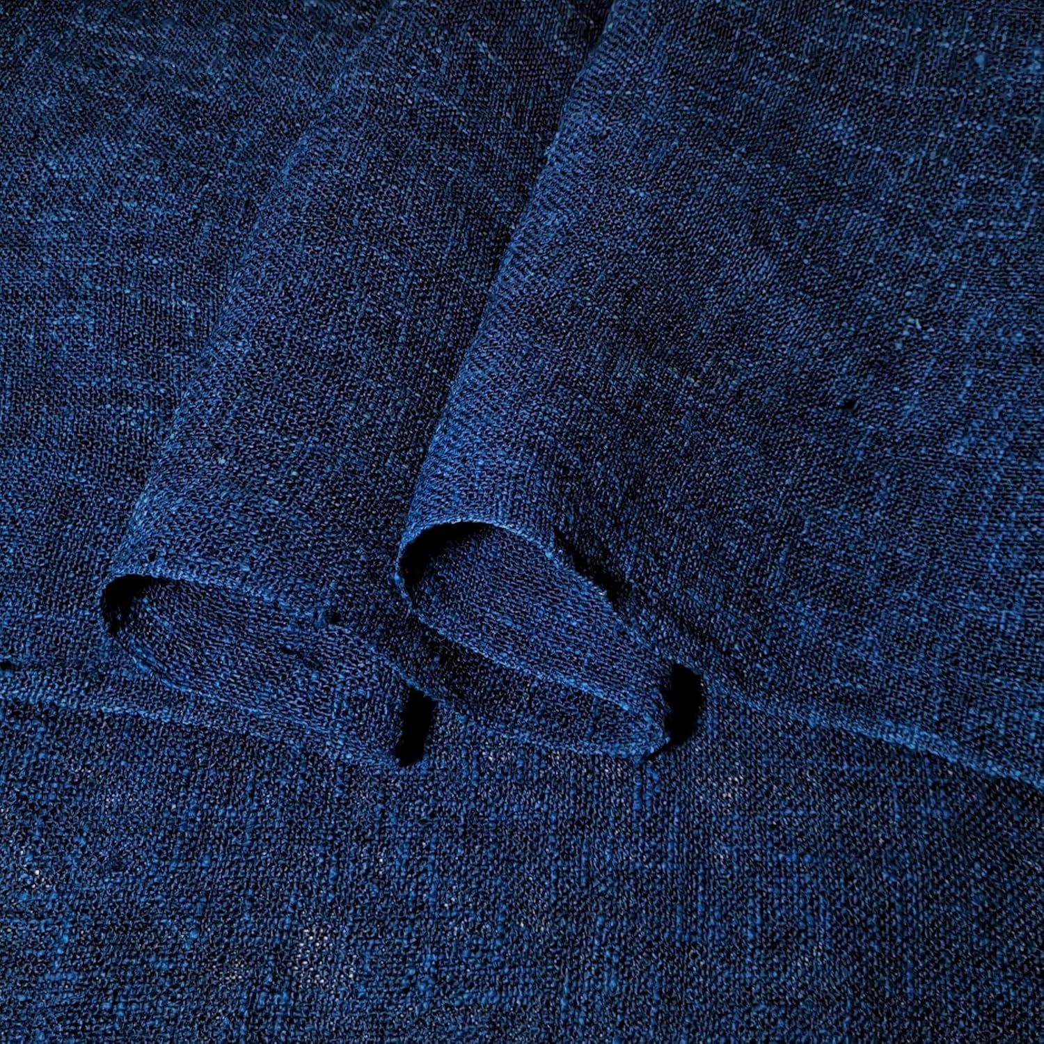 Handwoven Japanese Noren Curtain 3 Panels Blue Waves