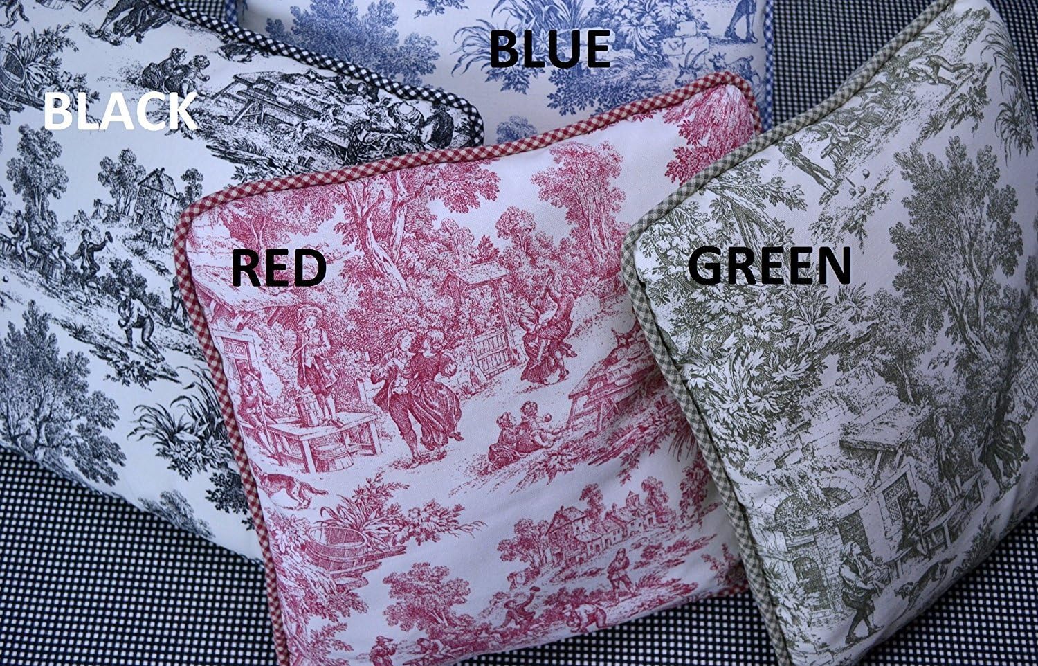 Victoria Park Toile Valance Curtain Red