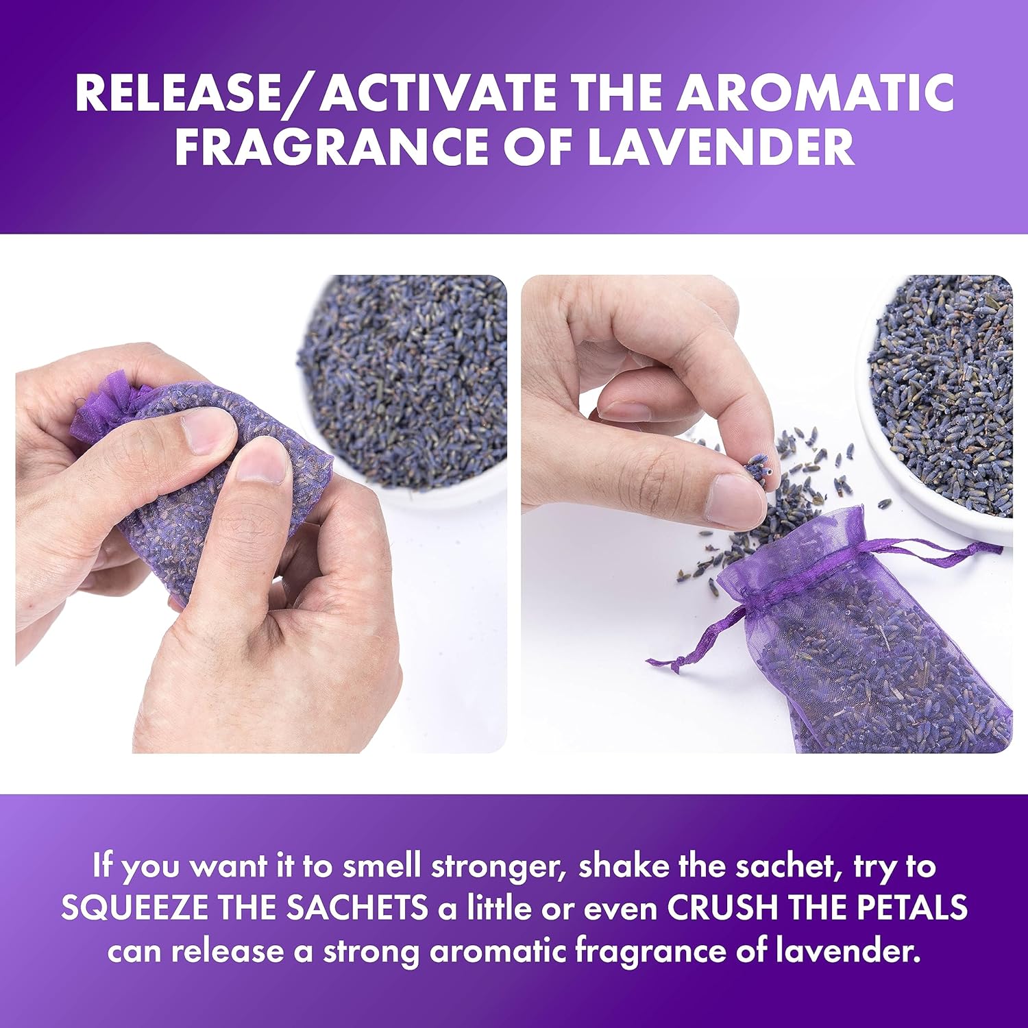 French Lavender Sachets Set of 16 for Closets and Drawers