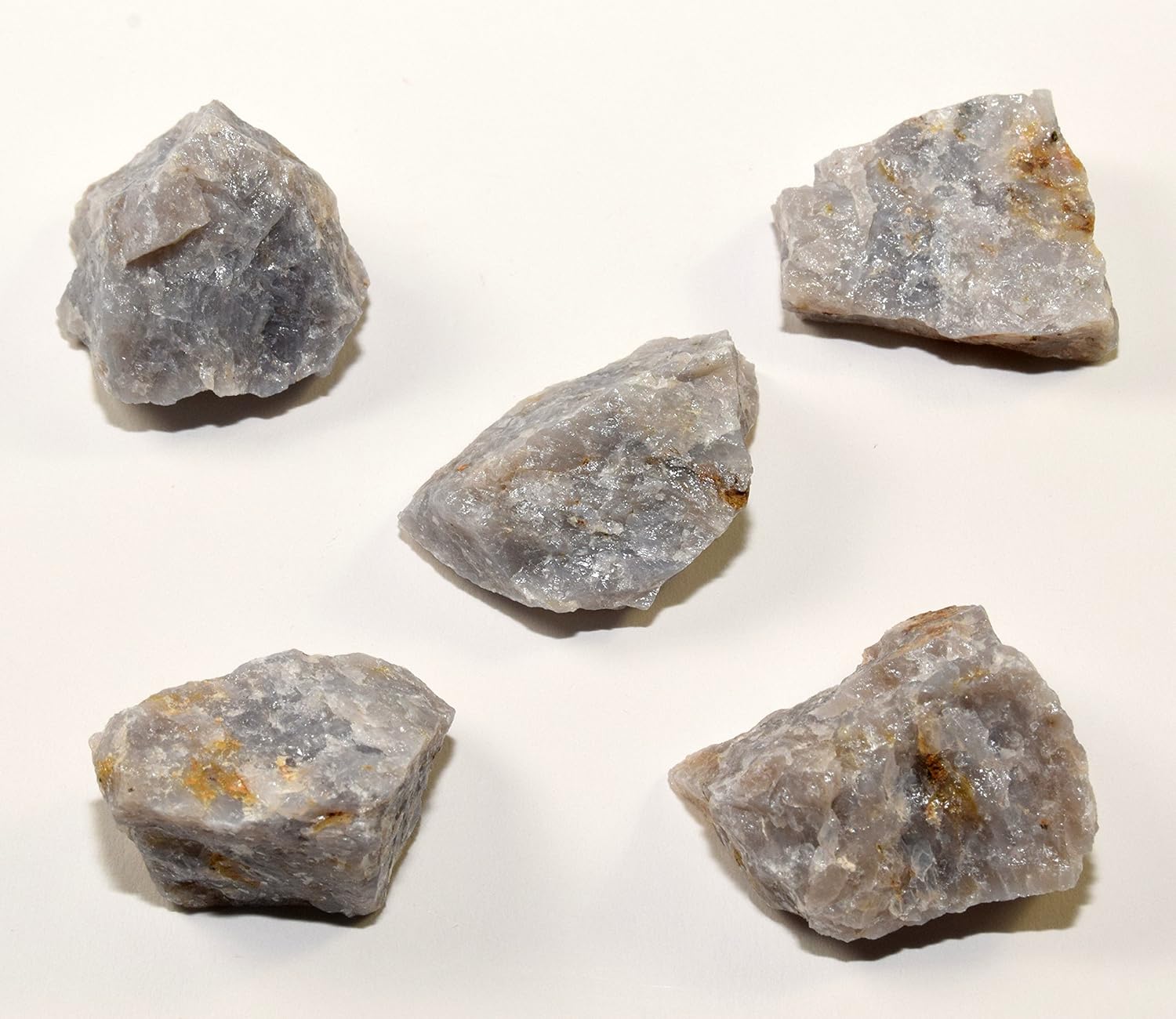 HQRP 5PCS Blue Quartz Chalcedony Rough Stones for Carving