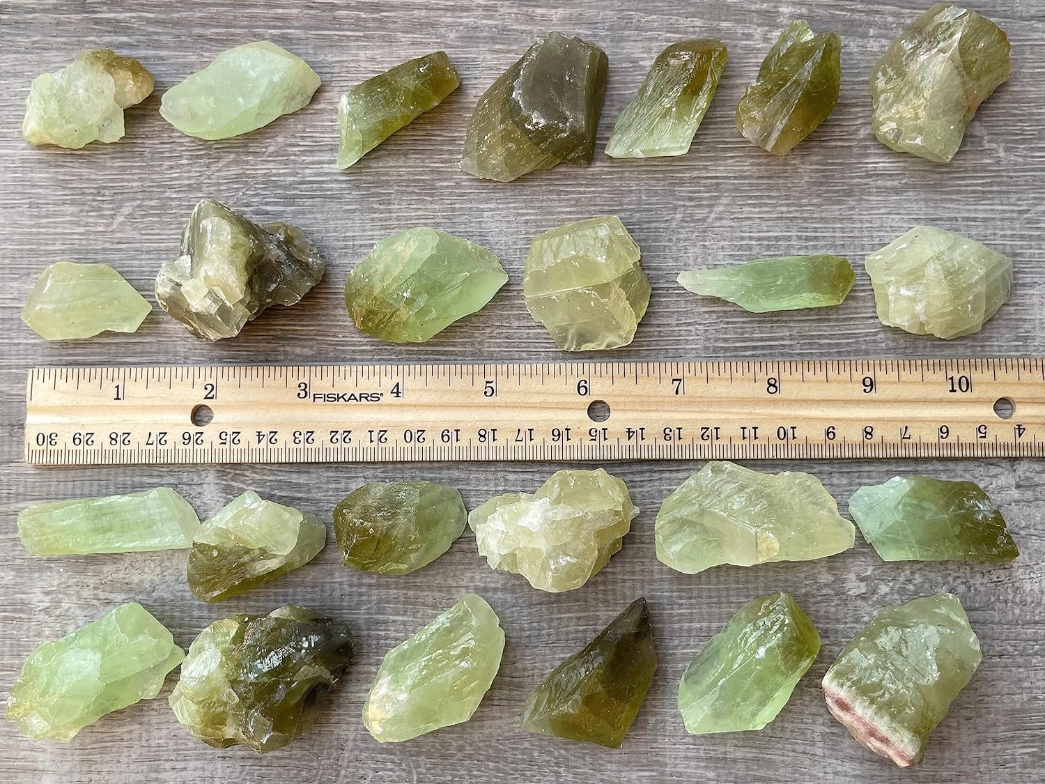 3 Pcs Green Calcite Rough Natural Stones for Lapidary and Meditation